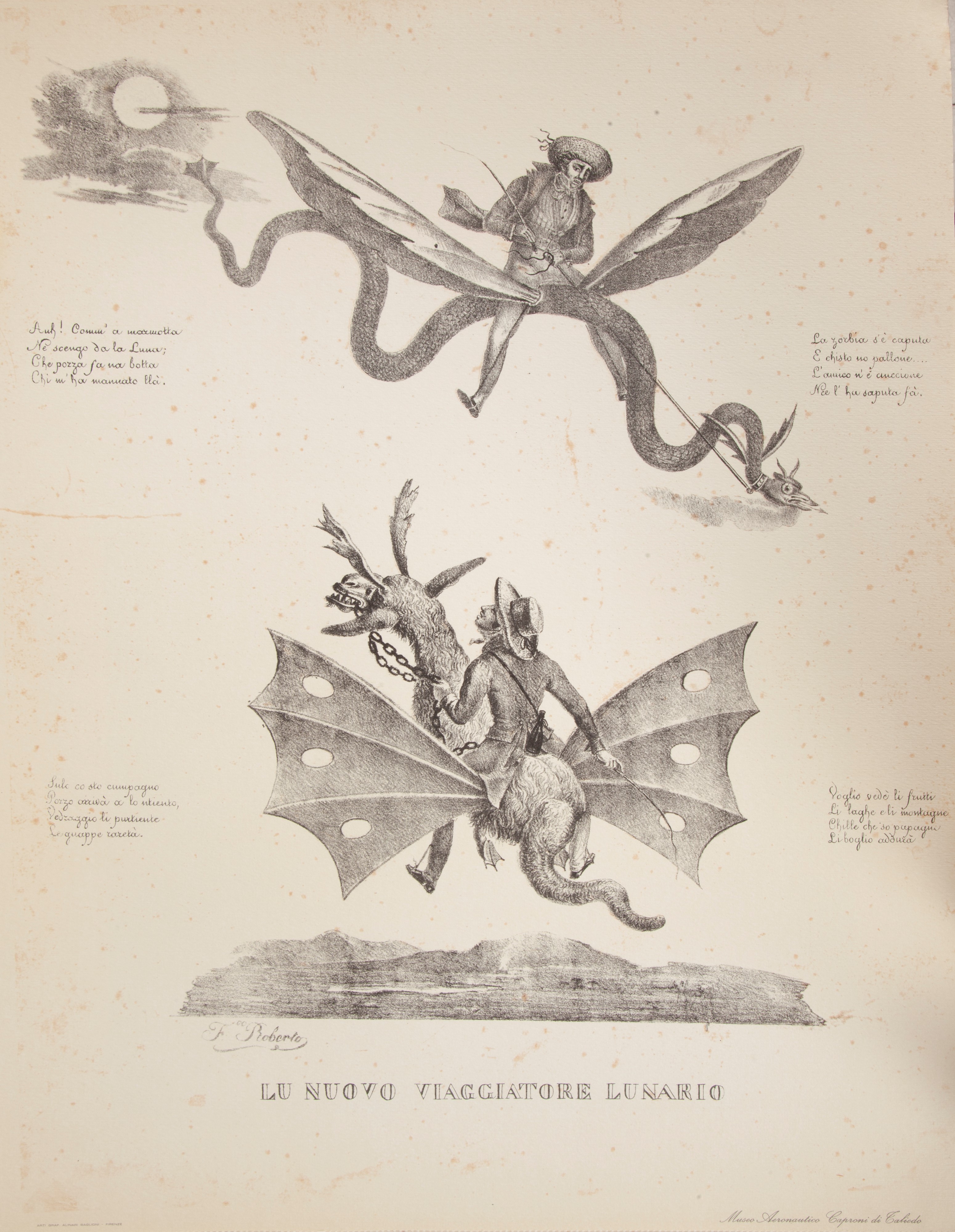 G. Dura / F. Wenzel - la Scoperta della Luna. Litografie Napoletane Dell'800. 12 Incisioni Stampa...