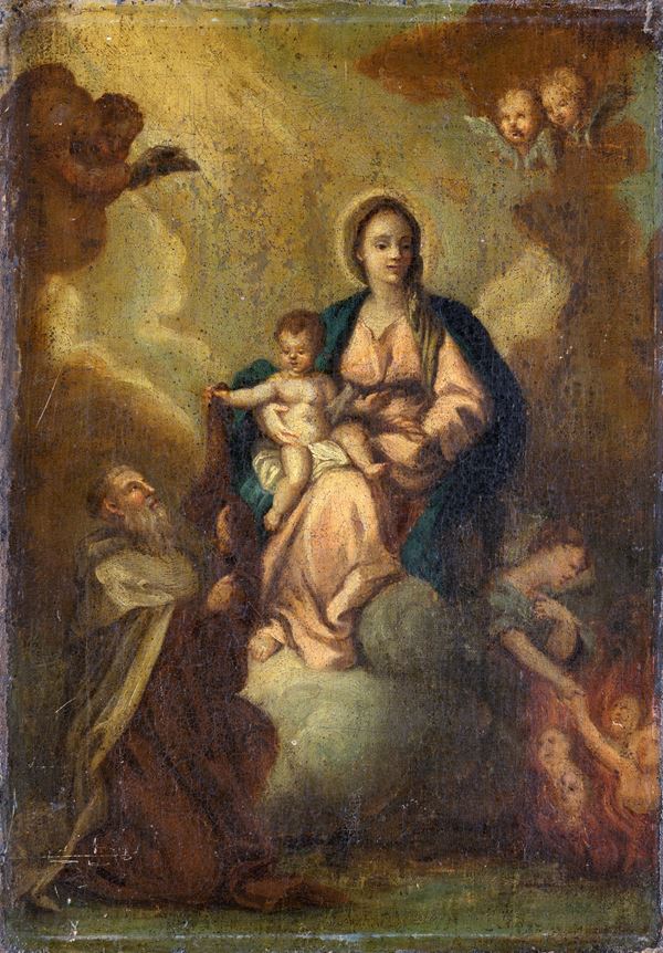 Scuola napoletana del XVII secolo - Madonna col Bambino e Santi