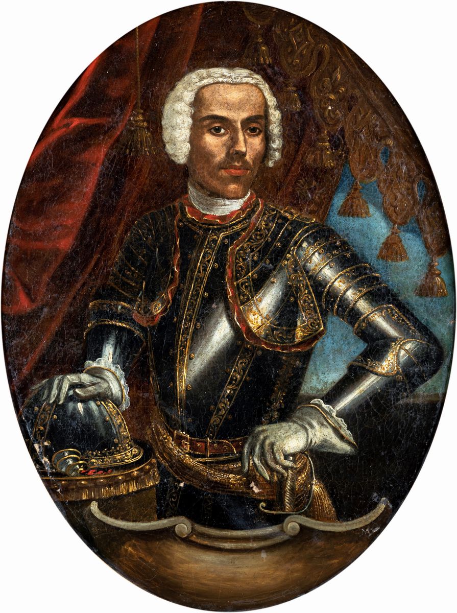 Pittore del XVIII Secolo - Ritratto di Gentiluomo in Armatura
