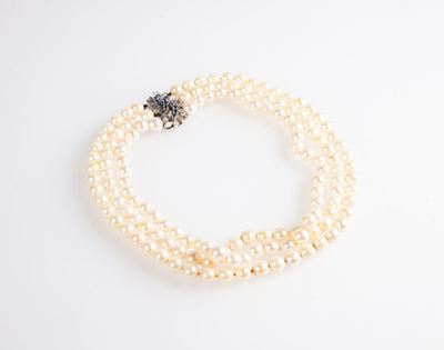 Collana di Perle, Oro e Zaffiri