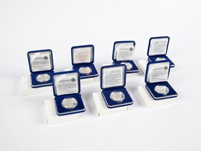 Lotto 7 Monete 10.000 Lire 1996, 1997 (2), 1999, 2000 (2) e 2001 San Marino