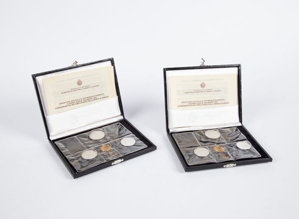 Lotto 2 trittici con due 500 Lire e una 1.000 Lire 1981 San Marino