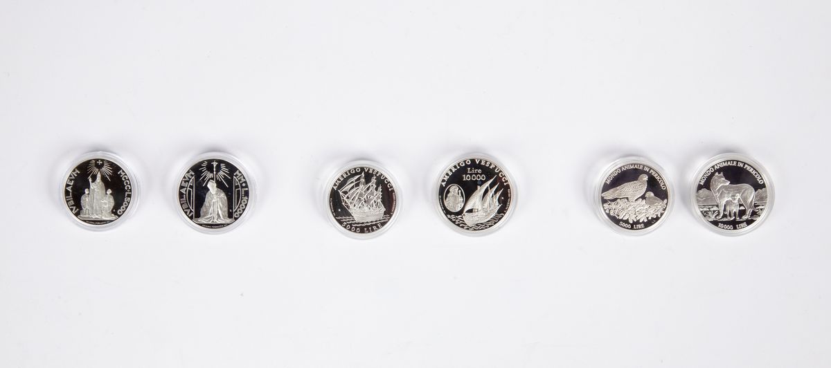 Lotto 3 Dittici 5.000 Lire e 10.000 Lire 1995, 1996 e 2000 San Marino