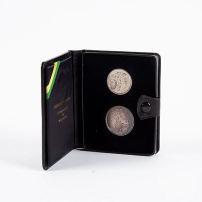 Brasile - Lotto 2 Monete: 20 Cruzeiros D'argento e 1 Cruzeiro 1972 in Nickel