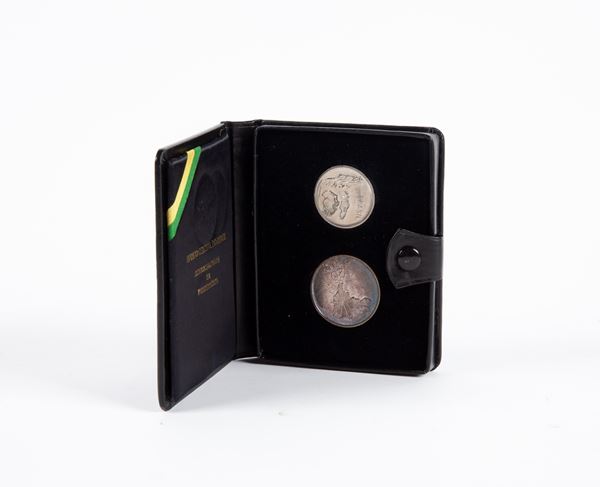 Brasile - Lotto 2 monete: 20 Cruzeiros d'argento e 1 Cruzeiro 1972 in nickel