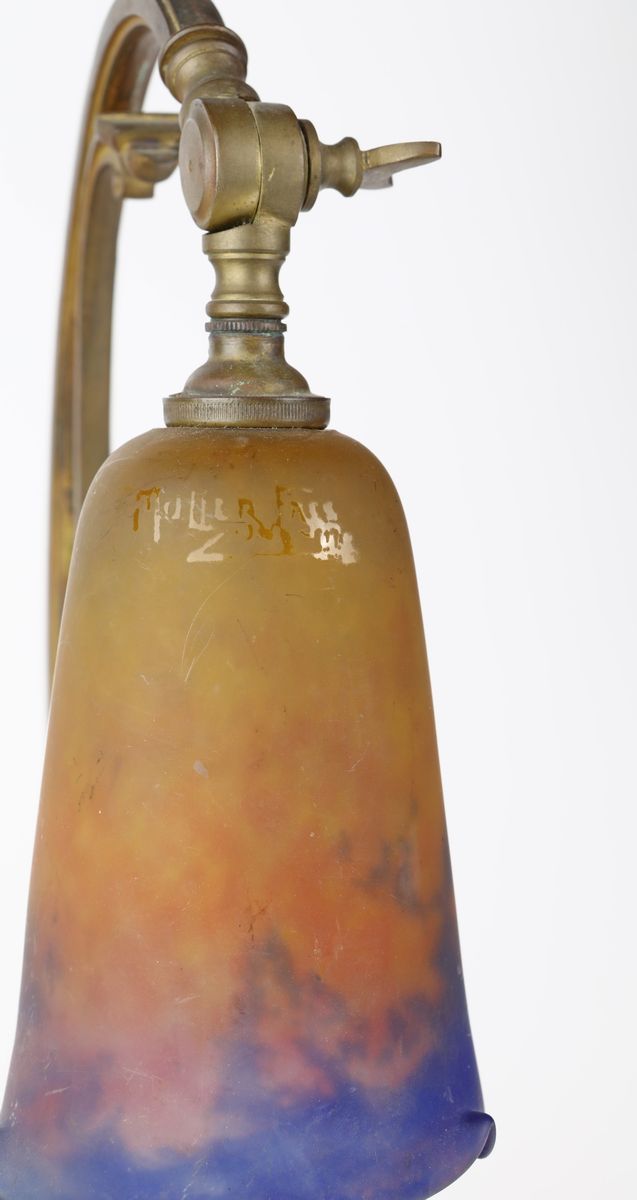 Lampada da Tavolo in Ottone, Muller Frères Luneville, Francia, Anni Trenta