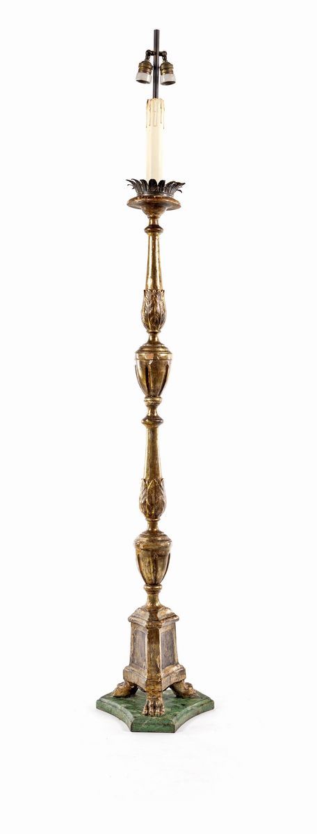 Torciera in legno dorato, XIX secolo