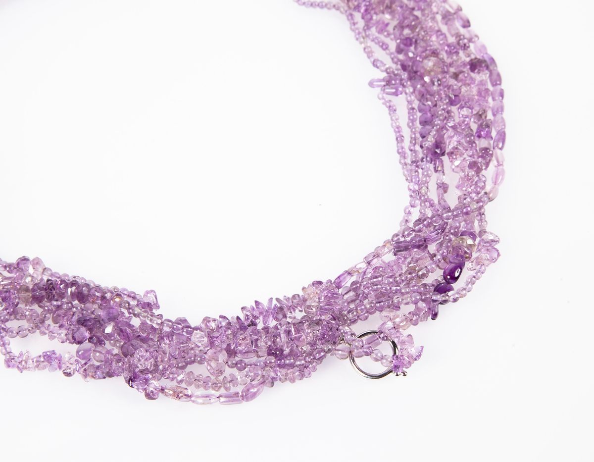 Collana a Tredici Fili con Ametista