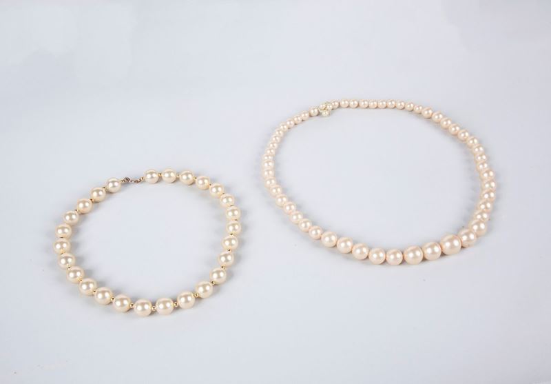 Coppia di Collane di Perle Bijou