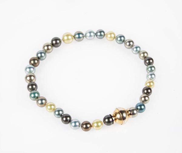 Collana con perle bijou multicolor