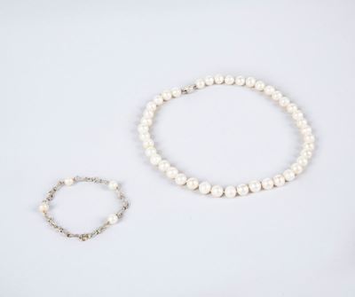 Parure Collana e Bracciale Perle Freshwater