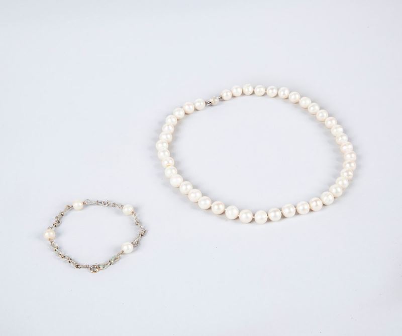 Parure Collana e Bracciale Perle Freshwater