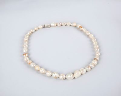 Collana Perle Freshwater Barocche a Gradazione