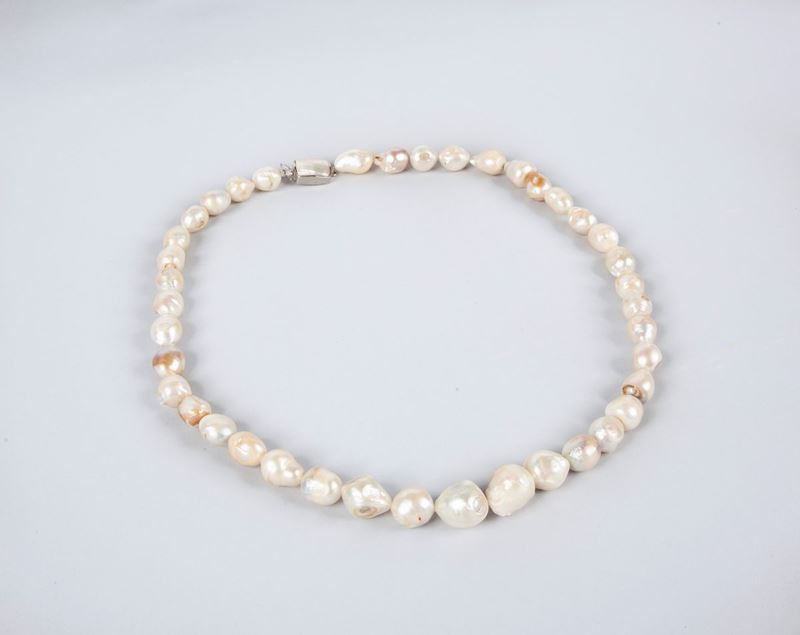 Collana Perle Freshwater Barocche a Gradazione