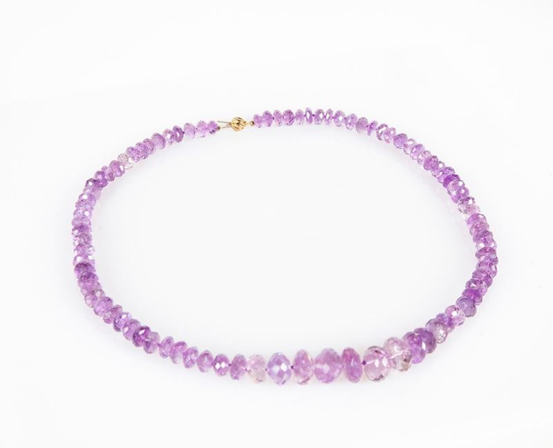 Collana Ametiste Taglio Briolet