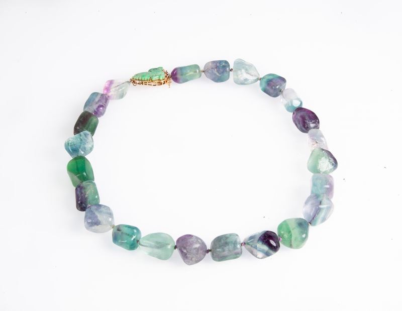 Collana in Oro e Fluorite