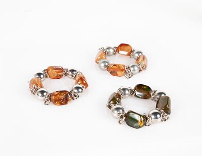 Tre Bracciali in Bachelite Colorata
