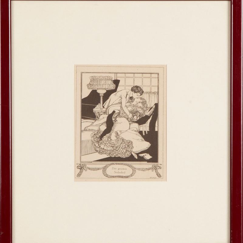 Franz Von Bayros - Tre Scene Galanti Semi-erotiche