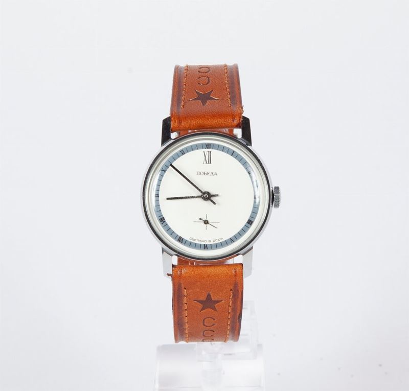 Pobeda - Orologio da Polso a Carica Manuale da Uomo in Acciaio