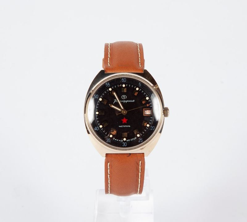 Vostok Komandirskie - Orologio da Polso a Carica Meccanica da Uomo in Acciaio e Metallo Dorato