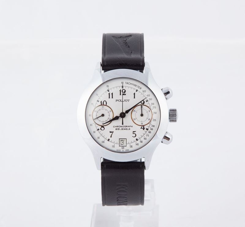 Poljot - Orologio Cronografo da Polso Automatico da Uomo in Acciaio