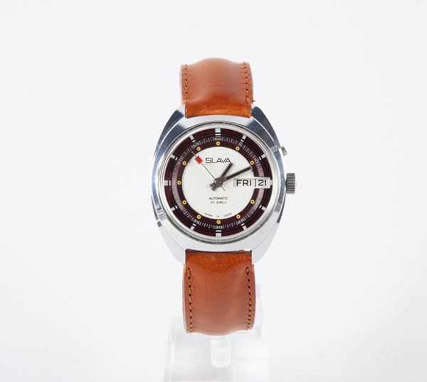 Slava - Orologio da polso automatico da uomo in acciaio