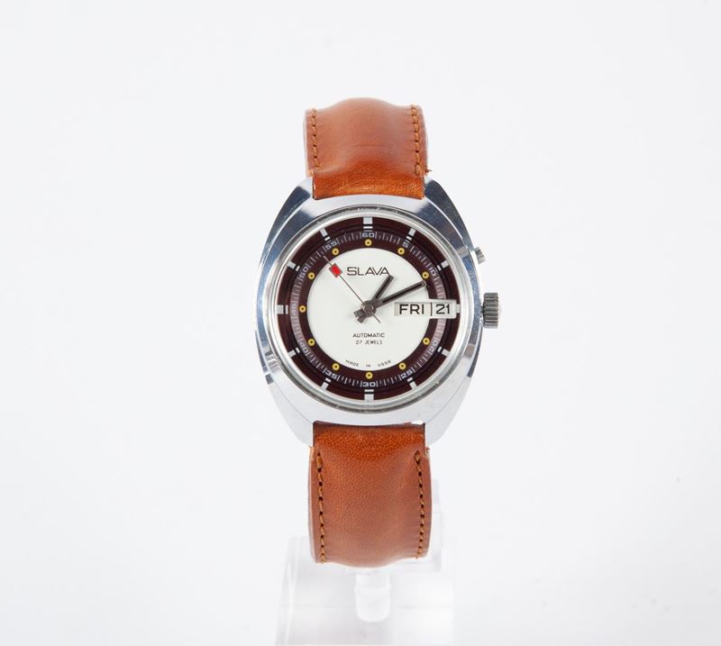 Slava - Orologio da Polso Automatico da Uomo in Acciaio