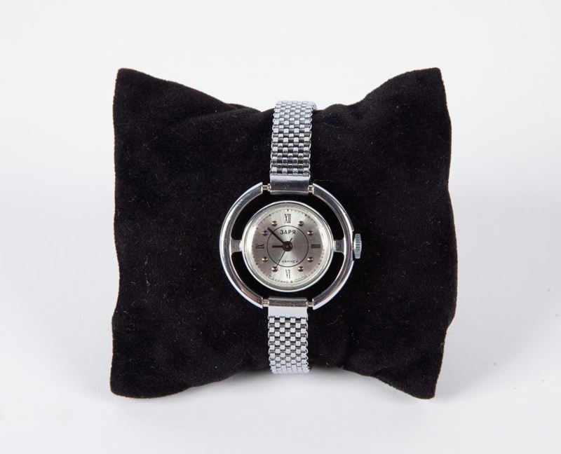 Zaria (alba) - Orologio da Polso a Carica Manuale da Donna in Acciaio con Bracciale