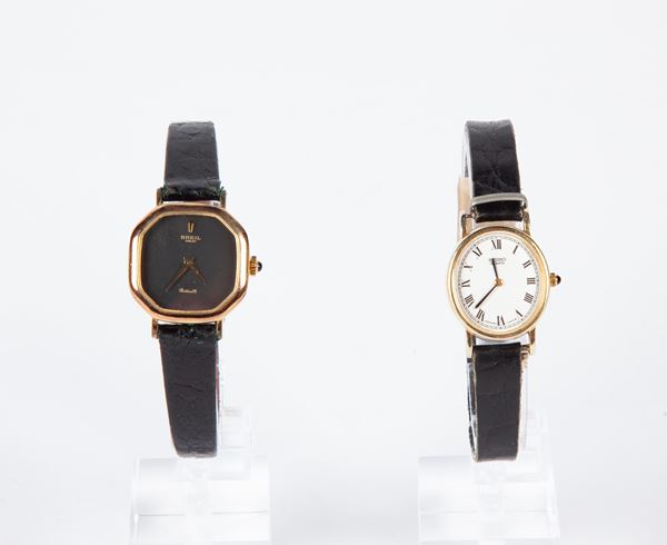 Breil Botticelli - Orologio da polso al quarzo da donna in acciaio e metallo placcato oro giallo; Seiko - Orologio da polso al quarzo da donna in acciaio e metallo dorato