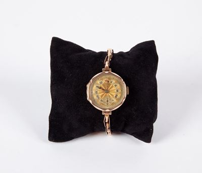 Anonimo - Orologio da Polso a Carica Manuale da Donna con Bracciale in Oro a Basso Titolo (9kt - ...