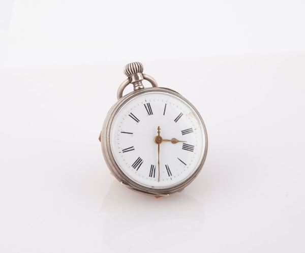 Anonimo svizzero (Geneve) - Orologio da tasca meccanismo a cilindro remontoir da uomo in argento