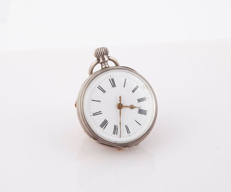 Anonimo Svizzero (geneve) - Orologio da Tasca Meccanismo a Cilindro Remontoir da Uomo in Argento