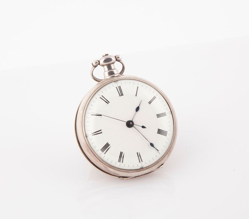 Edouard Juvet a Fleurier - Orologio da Tasca con Secondimetro in Argento per il Mercato Cinese/or...