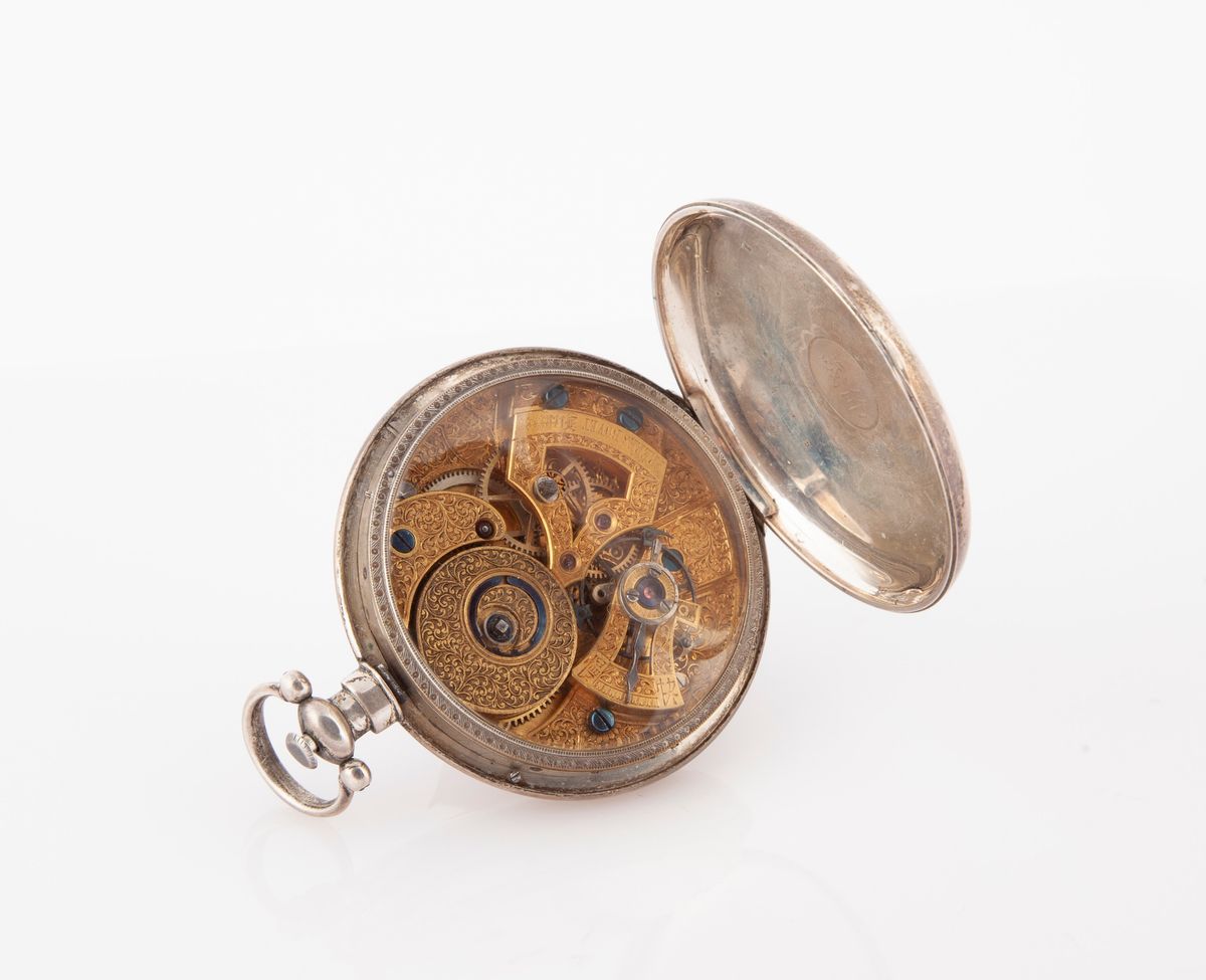Freres Bovet a Fleurier - Orologio da Tasca con Secondimetro in Argento per il Mercato Cinese 185...