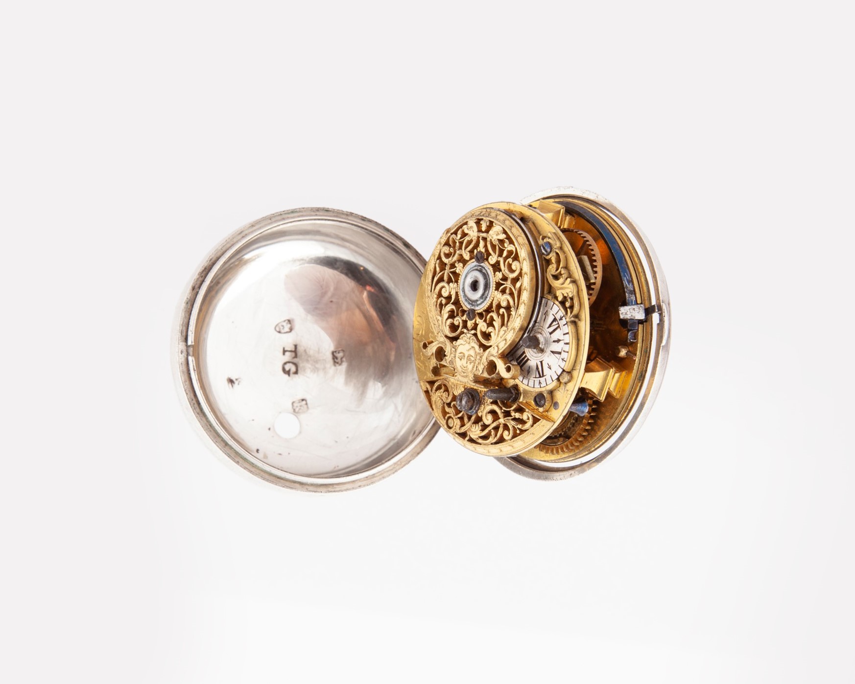 Andrew Dunlop London - Orologio da Tasca a Doppia Cassa in Argento 1780 Ca. Scappamento a Verga c...