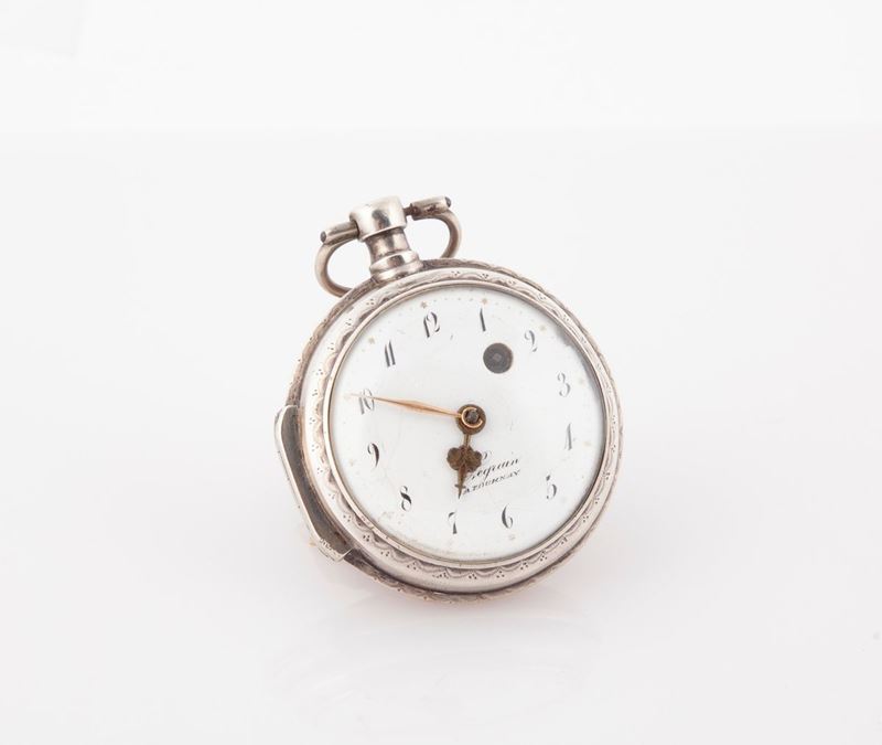 Legrain a Tournay - Orologio da Tasca in Argento Prima Metà del XIX Secolo. Carica a Chiavetta. F...