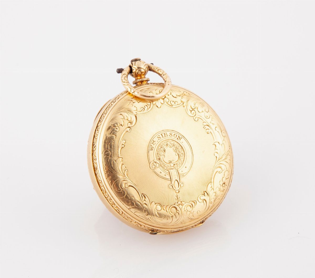 Orologio da Tasca con Meccanismo a Cilindro con Carica a Chiavetta, Cassa in Oro a Basso Titolo F...