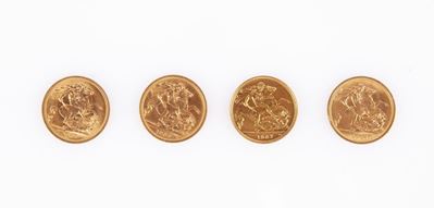 Lotto 4 Sterline Elisabetta II 1966-1967