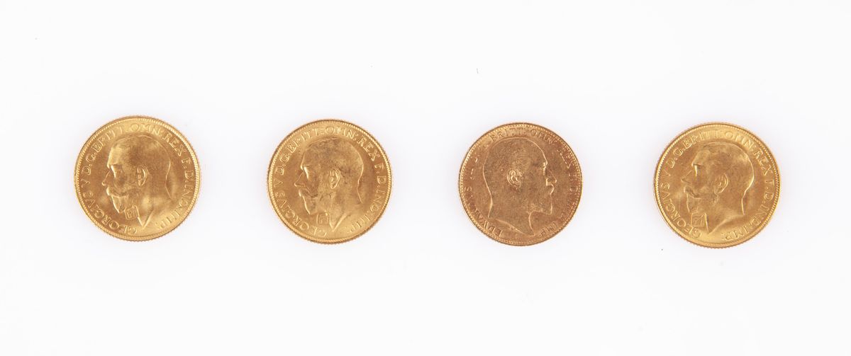 Lotto 4 Sterline Giorgio V - Edoardo VII 1903, 1927 e 1928