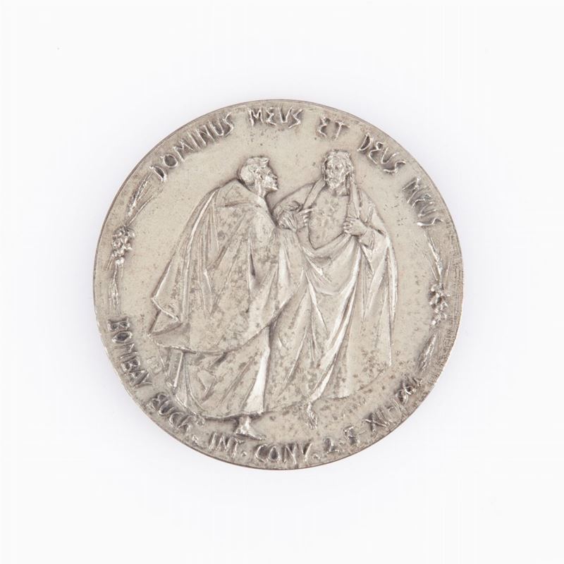 Medaglia in Argento 800/000 Viaggio in India 1964 Paolo Vi Città del Vaticano