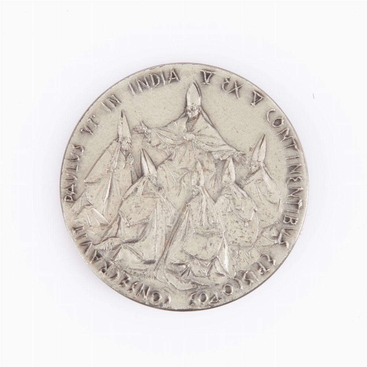 Medaglia in Argento 800/000 Viaggio in India 1964 Paolo Vi Città del Vaticano