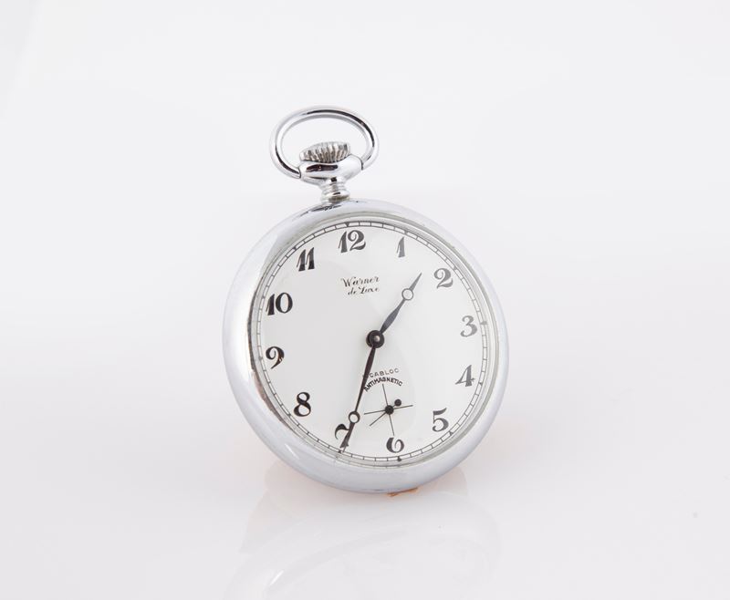 Warner De Luxe - Orologio da Tasca Remontoir da Ferroviere delle Ferrovie dello Stato in Metallo ...