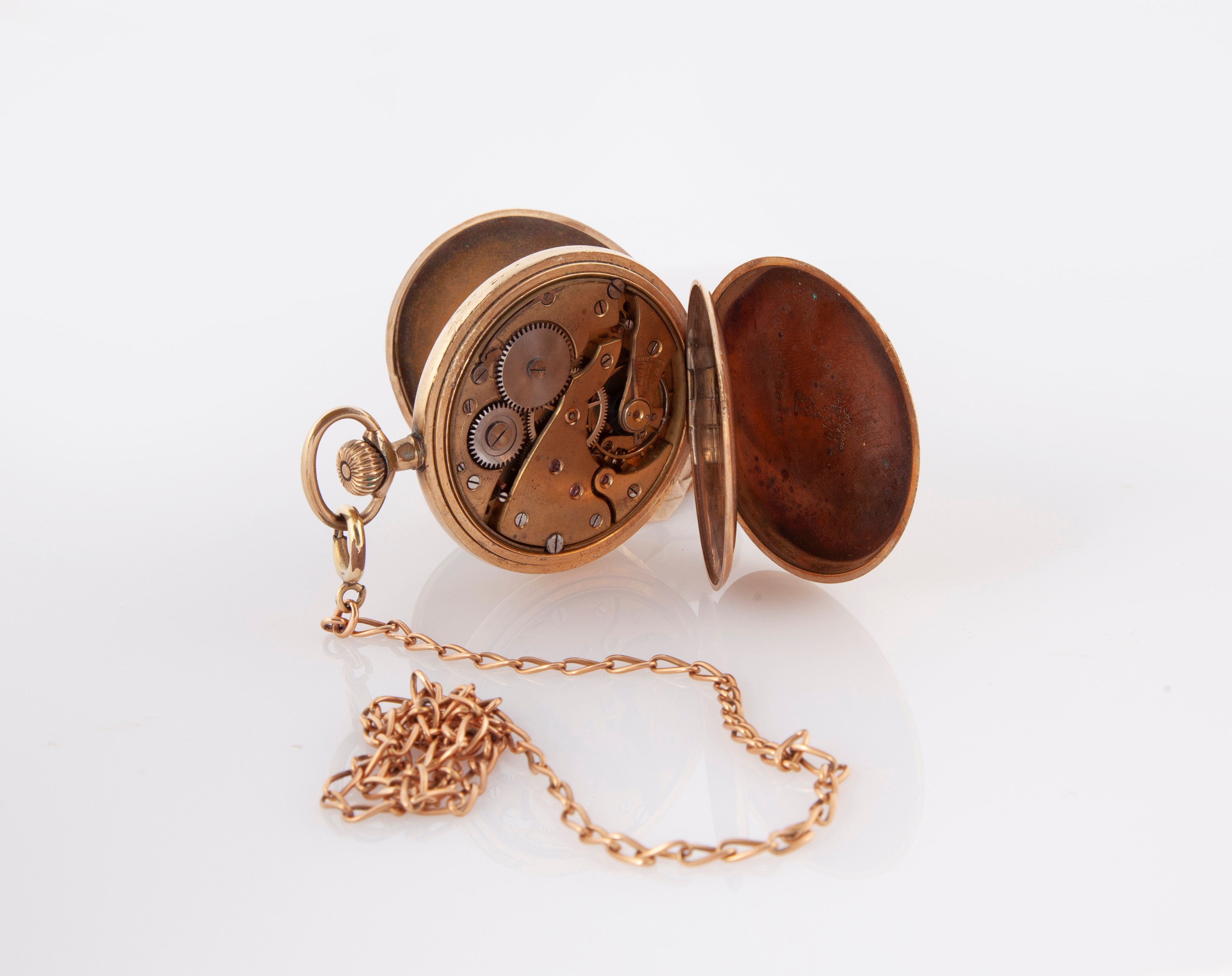 Globe - Orologio da Tasca Remontoir da Uomo Savonette in Metallo Dorato con Catena