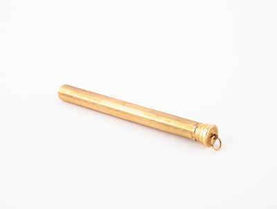 Astuccio Contenente un Termometro da Medico in Metallo Laminato in Oro Giallo