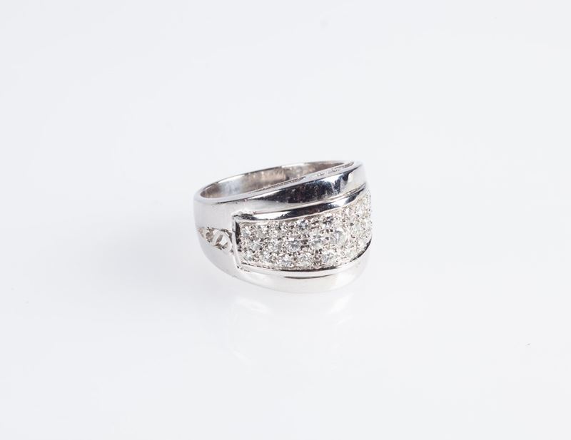 Anello a Fascia in Oro e Brillanti