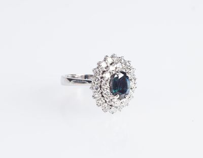 Anello in Oro Zaffiro e Brillanti