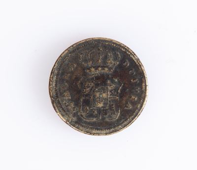 Doppia di Spagna, Peso monetale uniface in bronzo con stemma del Regno di Spagna