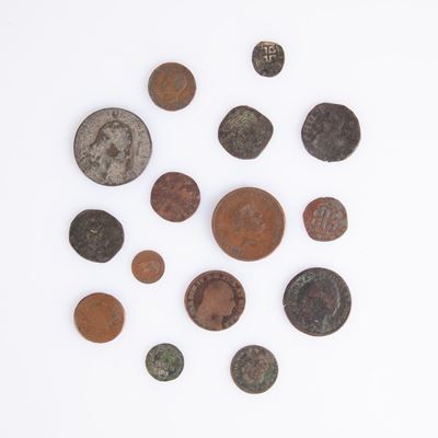 Lotto di 15 Monete: 1 1/2 Tornesi da 9 Cavalli 1756 Napoli Carlo di Borbone; 8 Tornesi del i Tipo...