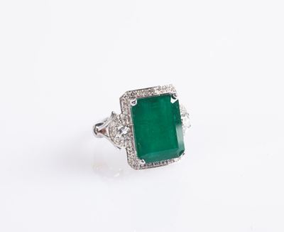 Anello in Oro, Smeraldo e Brillanti