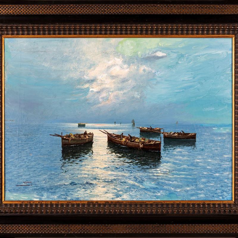 Giovanni Pietro Maria Cavalleri Detto Rana - Alba con Pescatori